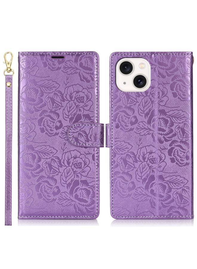 Zaboon Case For iPhone 13 mini Peony Flowers Imprint Leather Phone Case - Image 2