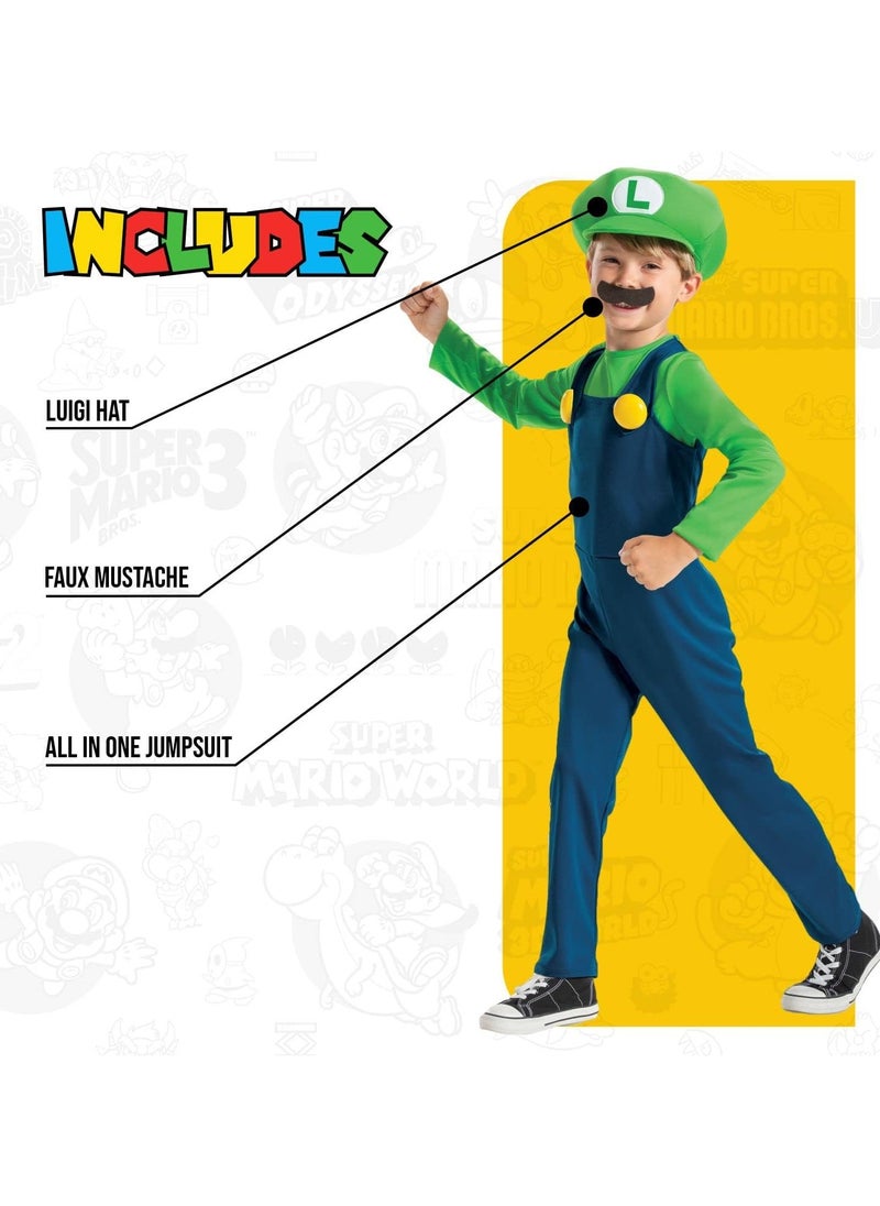 Jorunb - Mario Costume Luigi Costume Set, Luigi Costume, Bros Cosplay Costume, Boys, Girls Outfit for Carnival, Fancy Dress Costumes - Image 1