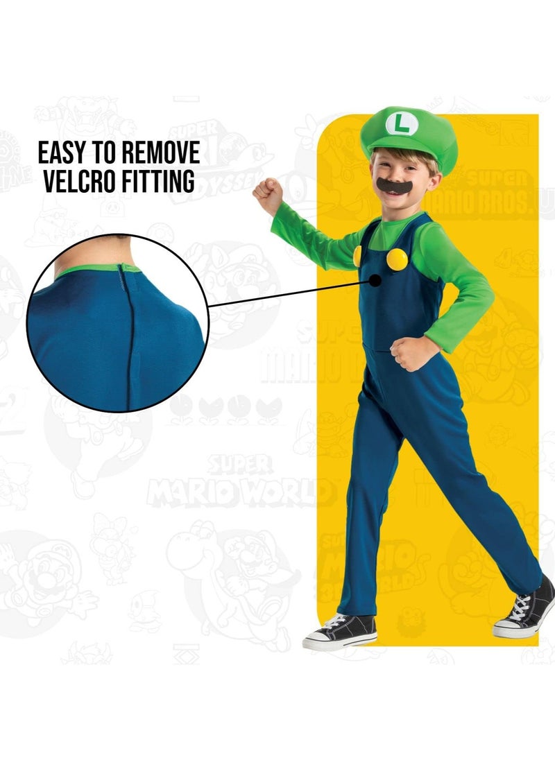 Jorunb - Mario Costume Luigi Costume Set, Luigi Costume, Bros Cosplay Costume, Boys, Girls Outfit for Carnival, Fancy Dress Costumes - Image 1