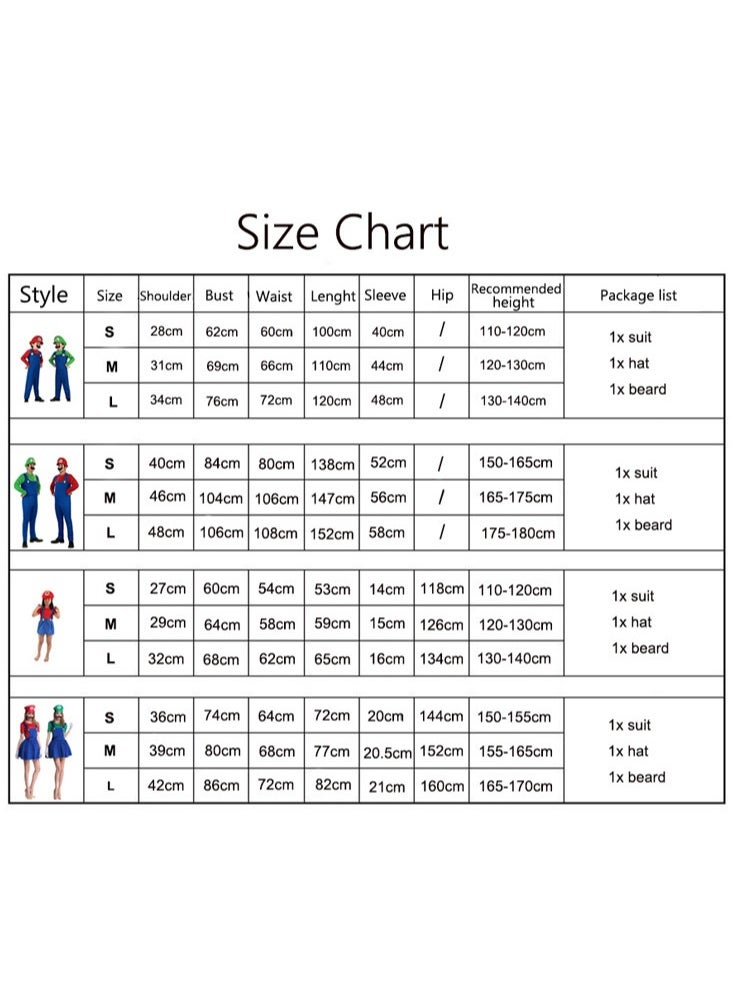 Jorunb - Mario Costume Luigi Costume Set, Luigi Costume, Bros Cosplay Costume, Boys, Girls Outfit for Carnival, Fancy Dress Costumes - Image 1