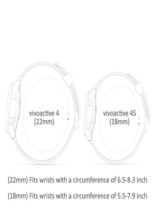 C2D JOY Classic Nylon Weave Band Compatible with Garmin vivoactive 4S Venu 2S/3S Watch Bands Replacement Accessory for Women Strap Quick Release 18mm - (Large) Black - Image 4