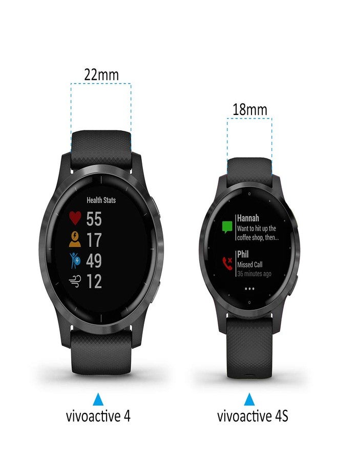 C2D JOY Classic Nylon Weave Band Compatible with Garmin vivoactive 4S Venu 2S/3S Watch Bands Replacement Accessory for Women Strap Quick Release 18mm - (Large) Black - Image 3
