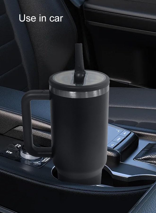 ROEIEIS 1200ml Tumbler with Handle Thermal Stainless Steel 40oz Travel Cup Mug Large Metal Sports Water Bottle Jug Fit Car Cup Holder - Image 5