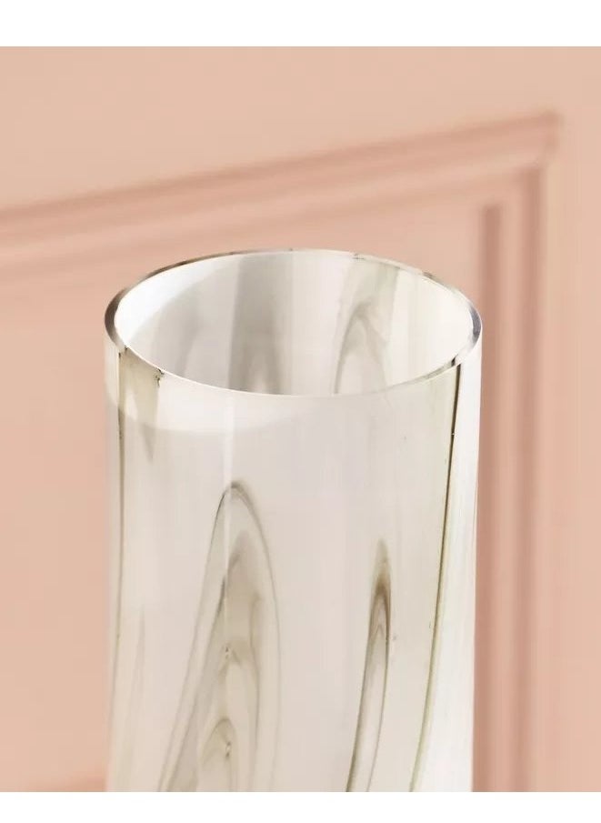 Home Box - Den Milky Glass with Marble Texture Vase - 12.5x30 cm - Image 1