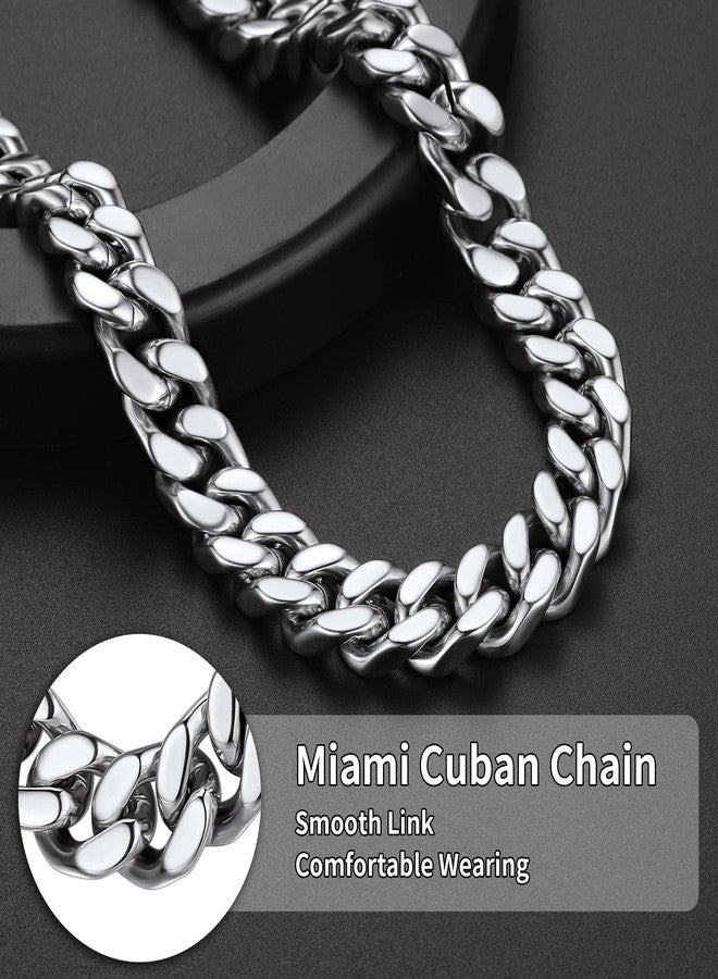 ChainsHouse 316L Stainless Steel Miami Cuban Link Chain 14mm 24inch Heavy Curb Chain Necklace Hip Hop Jewelry Gift for Men Women - Image 3