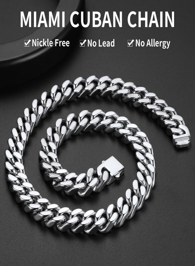 ChainsHouse 316L Stainless Steel Miami Cuban Link Chain 14mm 24inch Heavy Curb Chain Necklace Hip Hop Jewelry Gift for Men Women - Image 2