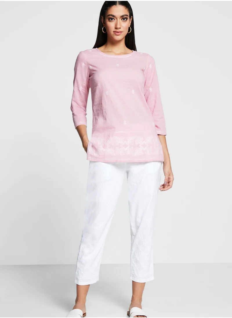 Fabindia Cotton Chikankari Short Kurta