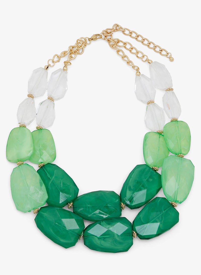 ELLA Green Resin Detail Chunky Necklace - Image 3