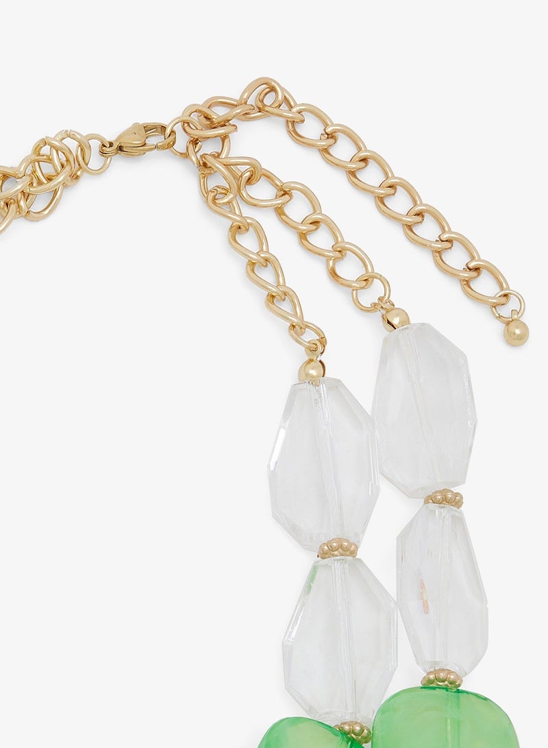 ELLA Green Resin Detail Chunky Necklace - Image 5