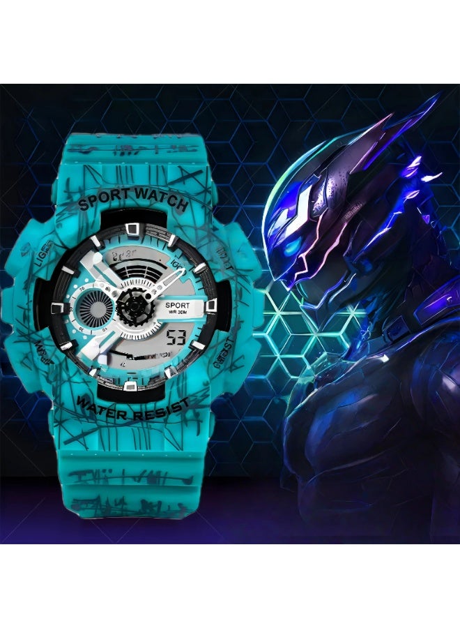 beteno Watch for Men Digital Sports Watch, LED Light Large Analog Digital Display Waterproof Watch with Alarm Stopwatch Hourly Chime Multi-Function Wrist Watches - Image 4