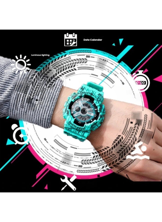 beteno Watch for Men Digital Sports Watch, LED Light Large Analog Digital Display Waterproof Watch with Alarm Stopwatch Hourly Chime Multi-Function Wrist Watches - Image 3