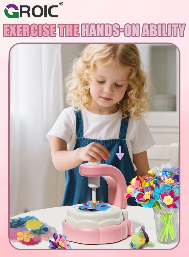 GROIC Fabric Flower Bouquets Toys,Arts and Crafts for Kids,DIY Flower Making Kit, Creative Arts and Crafts for Kids,Preschool Educational Toys for Building Your Flower Bouquet - Image 5