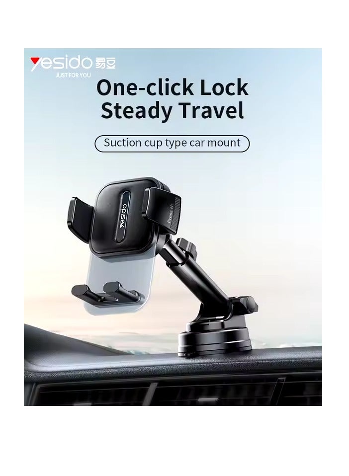 Yesido C261 Yesido 360 Degree Rotation Car Mount Retractable Car Phone Holder Telescopic Arm Suction Phone Holder - Image 1