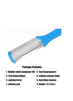 ORiTi ORiTi 8 in 1 Foot File Tools Kit - Foot Rasp Foot File and Callus Remover - Callus Remover Pedicure Tool Set For Men, Women Care - Foot Care Pedicure Metal Surface Tool to Remove Hard Skin  - Image 4