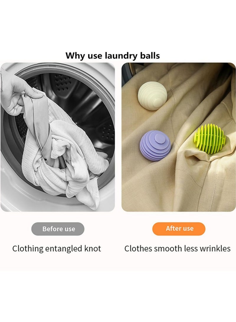 Washer Balls, Laundry Balls, Solid Colorful Laundry Ball, Washing Ball Tangle-Free Reusable Dryer Balls, Lint Catcher for Washing Machine Fabric Soften Ball Dispenser for Washer Green (6 pcs) - Image 4