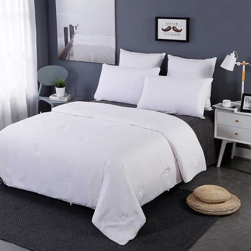 LAVISH STREET Lavish Street All Season White Silk Comforter with Cotton CoveredSilk Weight20kg 100 Silk Duvet Quilt King 104x92 Inches Breathable  - Image 1
