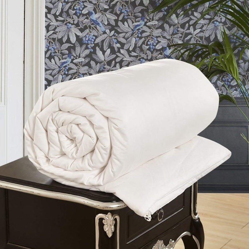 LAVISH STREET Lavish Street All Season White Silk Comforter with Cotton CoveredSilk Weight20kg 100 Silk Duvet Quilt King 104x92 Inches Breathable  - Image 2