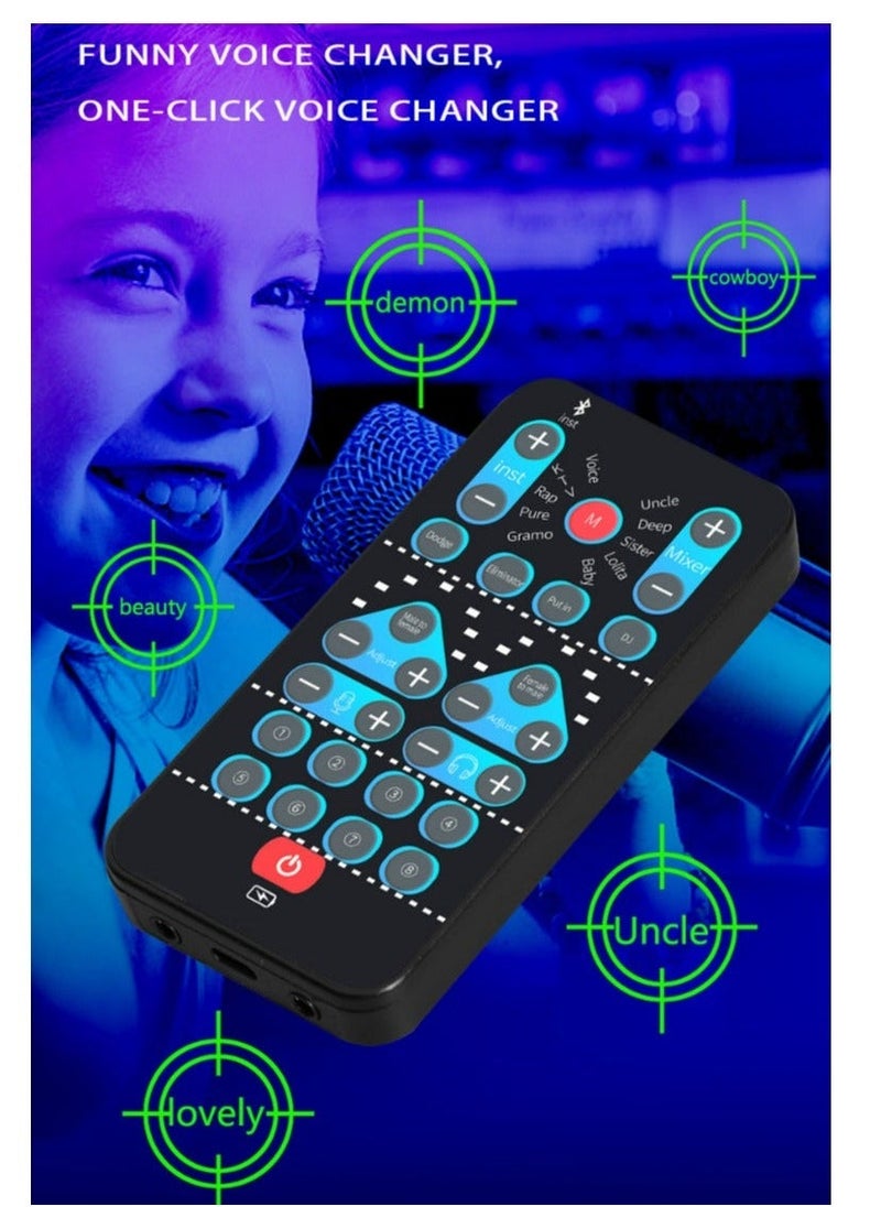 Live Sound Card Voice Changer,Handheld Sound Card Mini Voice Changer Device 8 Fixed Sound Effects Plug and Play,Gaming Recording,for Mobile Phone Computer - Image 5