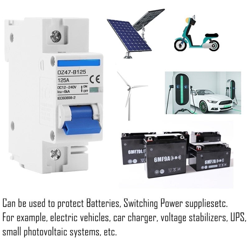 2P 100A DC Circuit Breaker Automatic Short Circuit Protector Switch 12V 24V 36V 48V 72V - Image 5