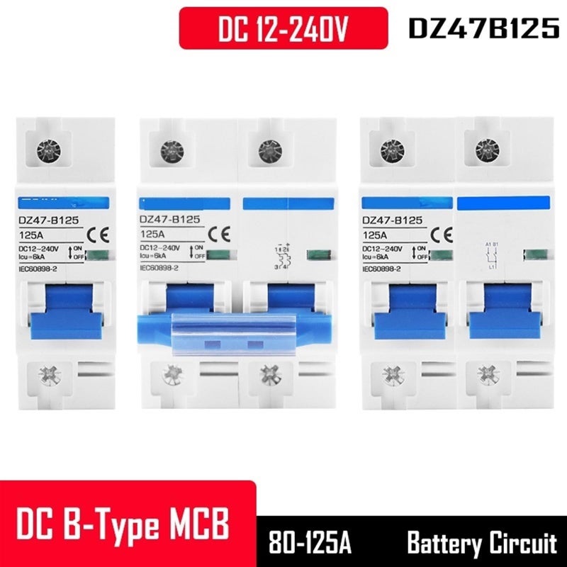 2P 100A DC Circuit Breaker Automatic Short Circuit Protector Switch 12V 24V 36V 48V 72V - Image 3