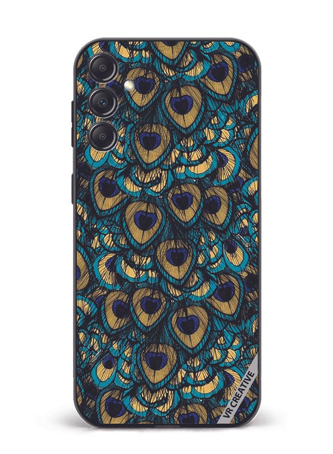 VR CREATIVE Protective Case Cover For Samsung Galaxy M14 Mor Pankh Design Multicolour - Image 1