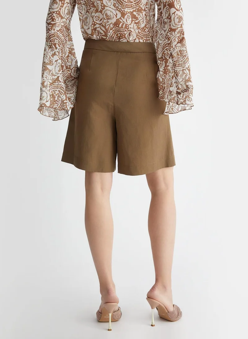 Liu Jo Linen Blend Bermuda Shorts
