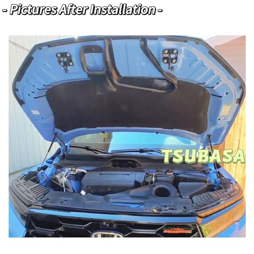 TSUBASA Hood Lift Supports for Honda Pilot YG1 YG2 4th 2023 2024 2025 Front Bonnet Modify Gas Struts Shocks Damper Spring Rod 2PCS (Normal Black) - Image 2