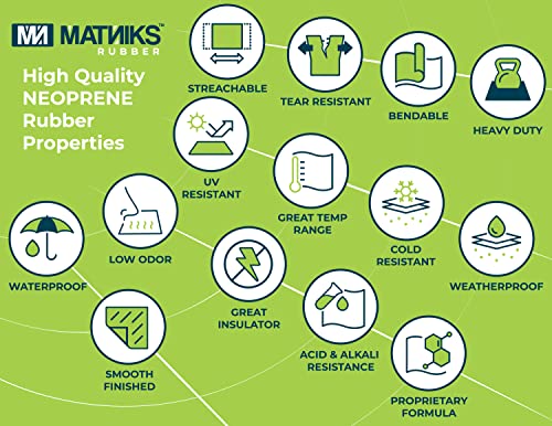 MATNIKS Rubber Sheets, Black, 6x6-Inch,1/16,1/8,1/4 (Variety Pack) Commercial Neoprene Plumbing Pipe Insulation Gaskets DIY Material Supports Leveling Sealing Bumpers Protection - Image 3