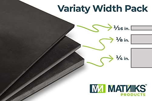 MATNIKS Rubber Sheets, Black, 6x6-Inch,1/16,1/8,1/4 (Variety Pack) Commercial Neoprene Plumbing Pipe Insulation Gaskets DIY Material Supports Leveling Sealing Bumpers Protection - Image 2
