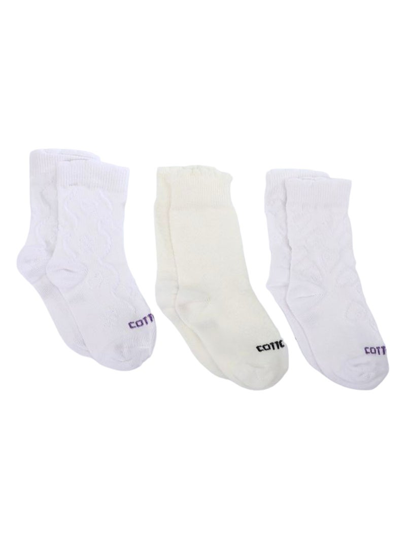 كوتونيل باك يحتوي علي 3 قطع شراب قطن طويل مدارس بناتي