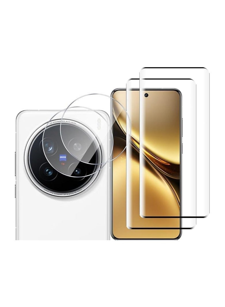 general [2+2 Packs] Screen Protector Compatible Vivo X200 Pro with Camera Lens Protector, Full Coverage 9H Tempered Glass Film, Ultra Resistant, Fingerprint Resistant, Bubble Free - Image 1