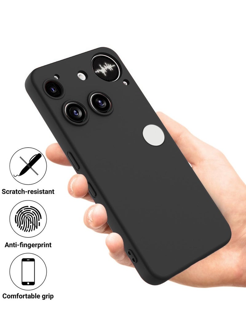 دبليو تيك غطاء حماية من السيليكون السائل الناعم لهاتف ناثينج فون (3) 5G 2025 (MCRPSN) - أسود - Image 2