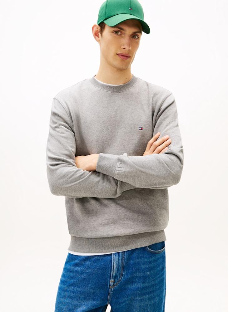 TOMMY HILFIGER Flag Embroidery Crew Neck Sweatshirt - Image 1