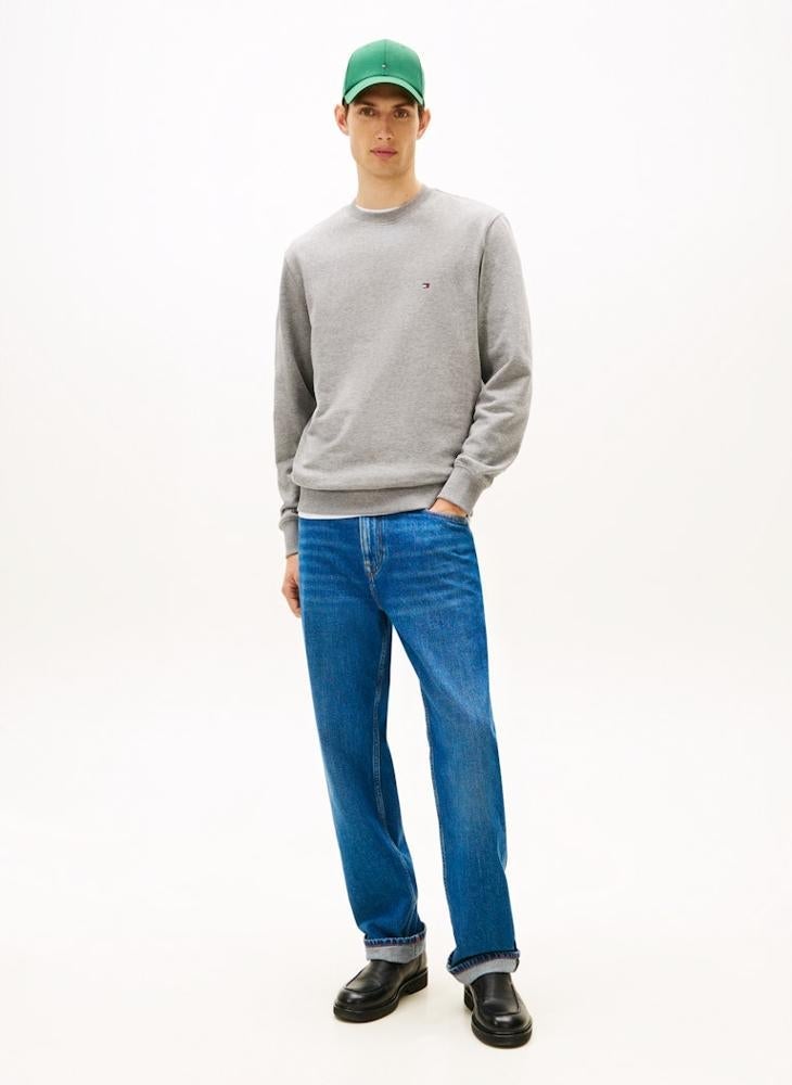 TOMMY HILFIGER Flag Embroidery Crew Neck Sweatshirt - Image 3