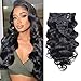 Feelgrace Body Wave Clip In Hairpiece - Natural Color Brazilian Human Hair Extension - Virgin Real Wavy Clip In Hair (12 Inch) - Image 2