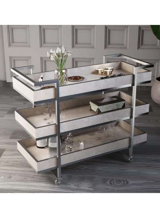 Horoof Market Horoof Home® Extra-Large Buffet Trolley – Heavy-Duty Rolling Serving Cart, Customizable Color, 120x40x85 cm – Ideal for Buffets and Catering Events  - Image 1