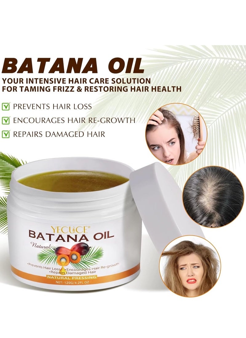 Yecuce 120g Batana Oil for Hair Growth Organic Batana Oil Butter Unrefined Batana Essential Oil Butter Prevent Hair Loss Encourages Hair Regrowth and Repairs Dry Damaged Hair Hydrate Moisturize Raw Batana Oil  - Image 4