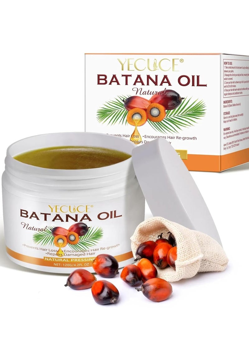 Yecuce 120g Batana Oil for Hair Growth Organic Batana Oil Butter Unrefined Batana Essential Oil Butter Prevent Hair Loss Encourages Hair Regrowth and Repairs Dry Damaged Hair Hydrate Moisturize Raw Batana Oil  - Image 1