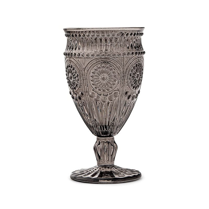 WeddingStar WEDDINGSTAR Vintage Style Pressed Glass Wine Goblet 10oz  Black 