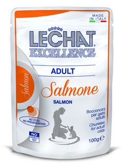 Monge Lechat Excellence by Monge | Cat Wet Food with Salmon | Super Premium Complementary Wet Cat Food | Chunkies in Pouch - 100g  - Image 1