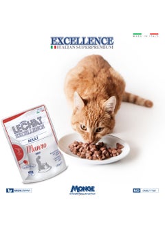 Monge Lechat Excellence by Monge | Cat Wet Food with Salmon | Super Premium Complementary Wet Cat Food | Chunkies in Pouch - 100g  - Image 2
