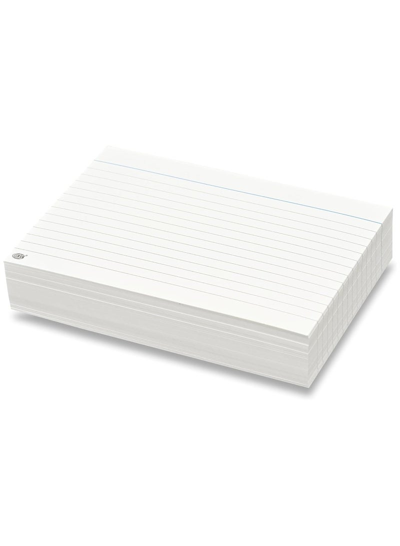 FIS® Ruled Record Cards or Index Cards, Size:6"x4" Inches (152x102mm), One Side Single Ruled other Side Plain, 240gsm, 100 Sheets Per Packet, Packet of 3 Pieces, White Color-FSIC64RP-3 - Image 2