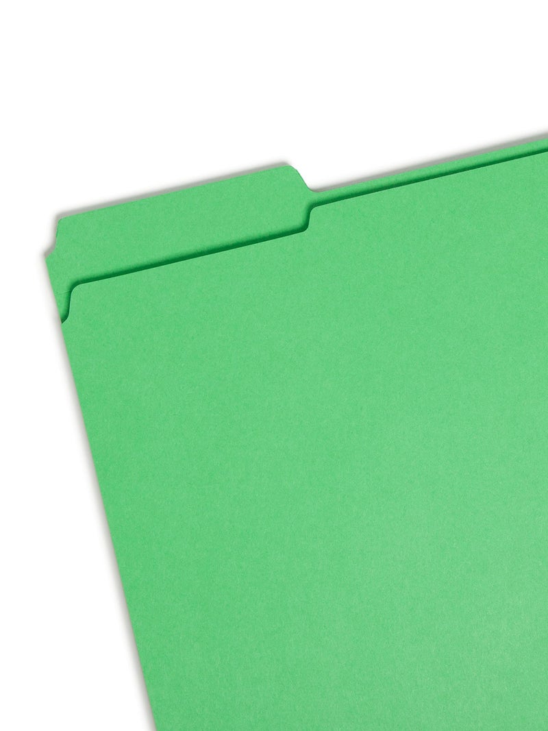 Smead File Folder, Reinforced 1/3-Cut Tab, Letter Size, Green, 100 per Box (12134) - Image 2