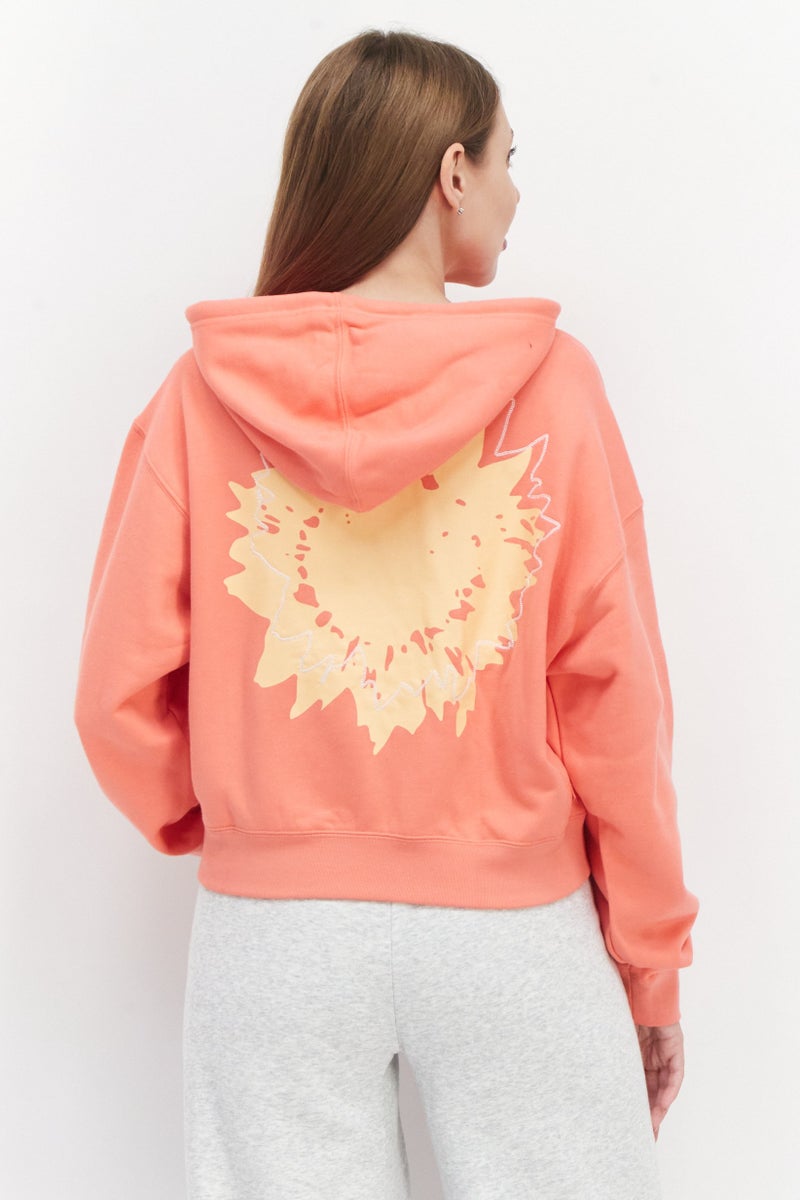 adidas Originals Women Sportswear Fit Training Hoodie, Coral - Image 4