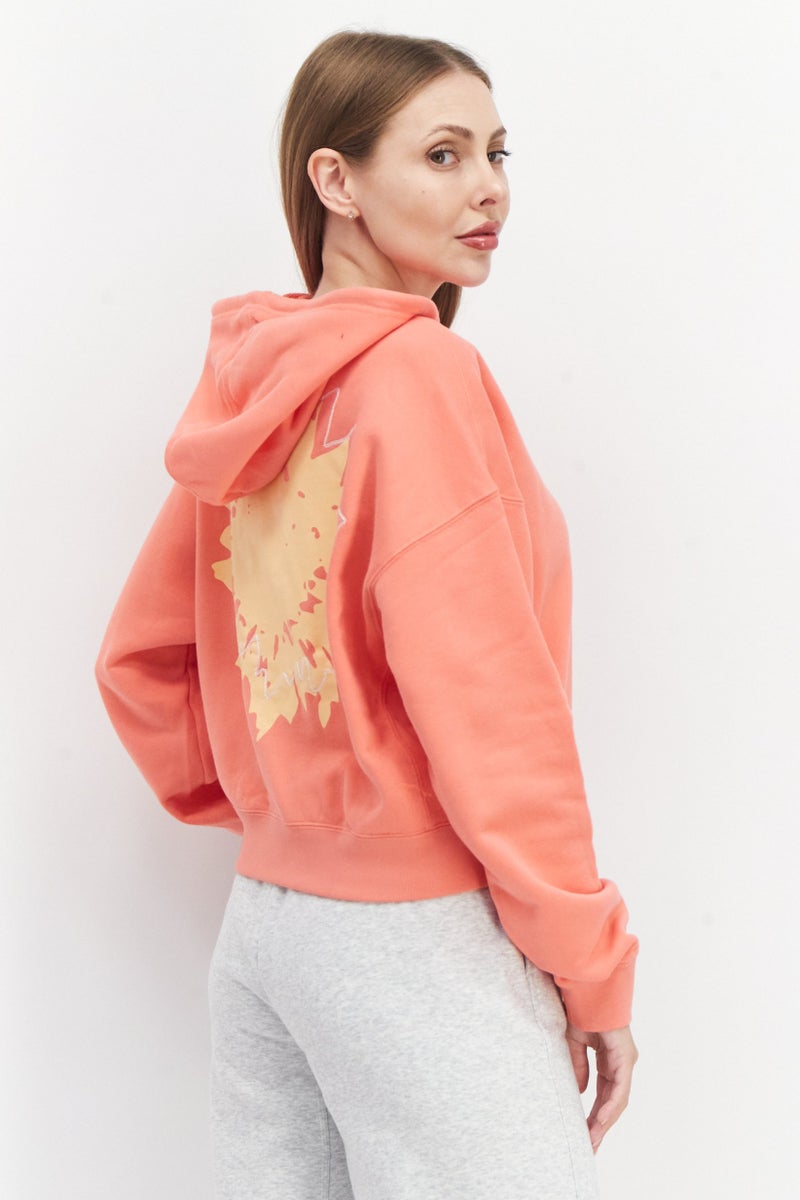 adidas Originals Women Sportswear Fit Training Hoodie, Coral - Image 2