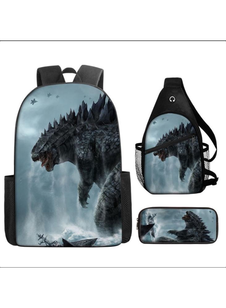 general 3-Piece Godzilla VS Kong 3D Print Backpack Set - Image 1