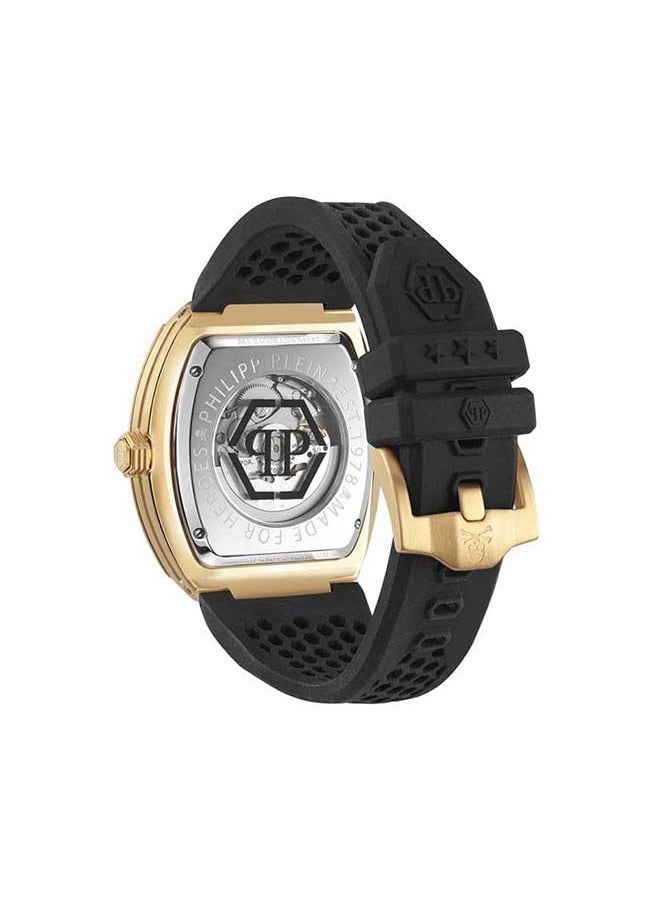 PHILIPP PLEIN $keleton Automatic Watch with $kullbones Motif, 3D-Printed Silicone Strap & Multi-Colored Baguette Crystals  - Image 2