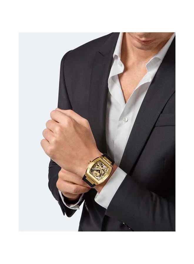 فيليب بلين $keleton Automatic Watch with $kullbones Motif, 3D-Printed Silicone Strap & Multi-Colored Baguette Crystals