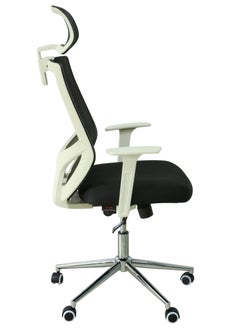 AFT Ergonomic Office Chair, Comfort Swivel Home Office Task Chair, Breathable Mesh Desk Chair, Lumbar Support Computer Chair with Fixed Arms, 90°-125° arbitrary backrest tilt adjustment for multiple work and rest positions, 360 ° Freedom to rotate freely and Adjustable Height. (Black with Fixed white arms) Arfan  - Image 5