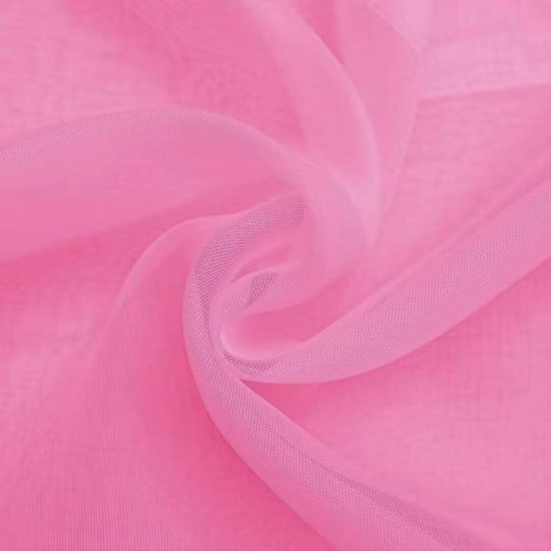 SpaceDresser Basic Rod Pocket Sheer Voile Window Curtain Panels Pink 1 Pair 2 Panels 52 Width 84 Inch Long for Kitchen Bedroom Children Living Room Yardï¼ˆPink, 52W x 84Lï¼‰ - Image 5